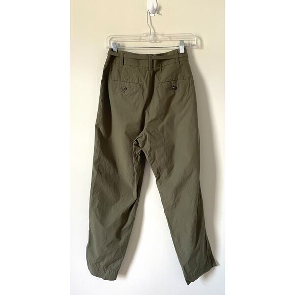 Everlane Poplin High Rise Pleated Cotton Pleated Chino Pants Green Size 2 - Picture 5 of 12